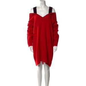 DOROTHEE SCHUMACHER Virgin Wool V-Neck Oversized Sweater Dress XL